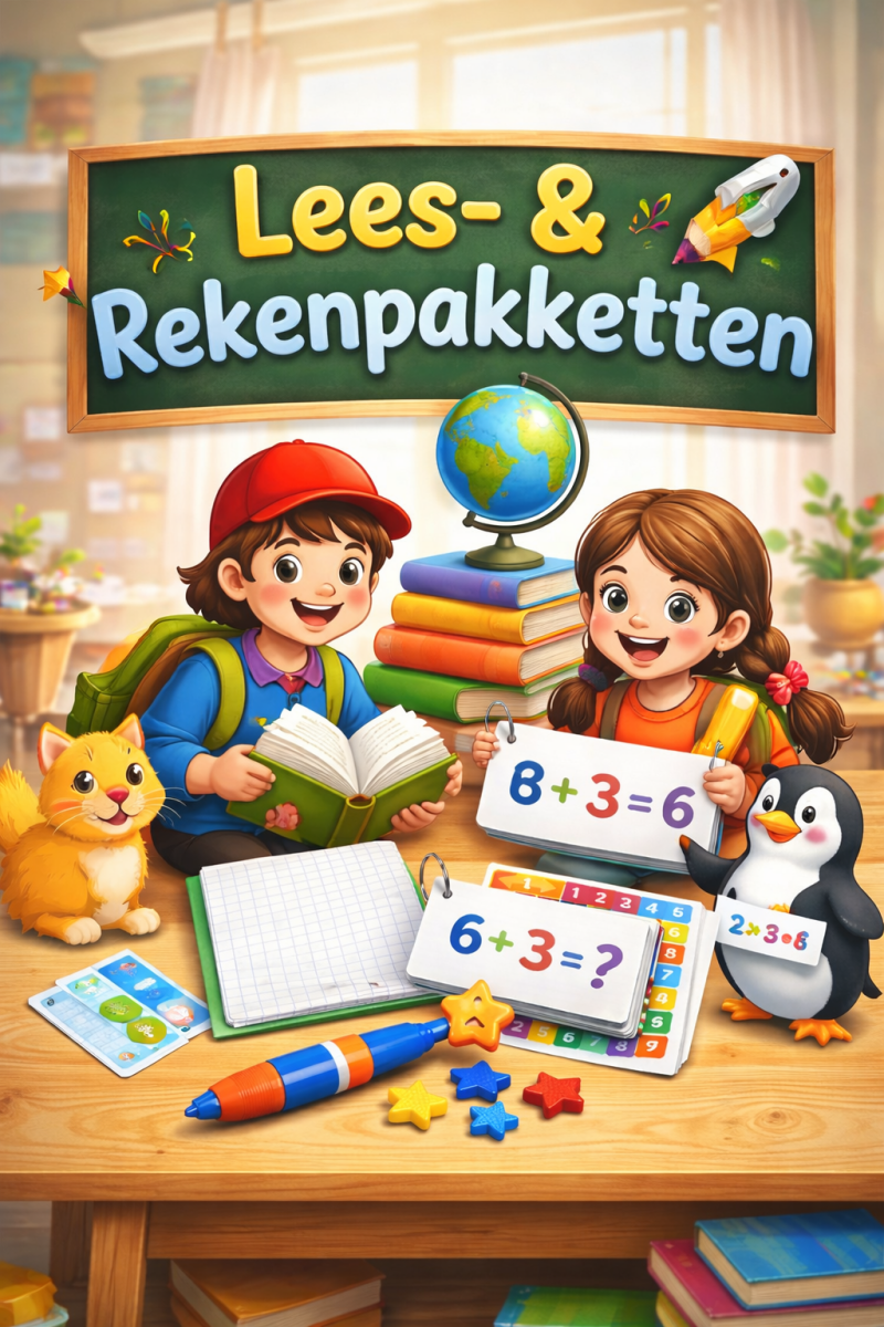 pakket lezen en rekenen, leer- en rekenpakket, basisschool, oefenen, rekenen, taal