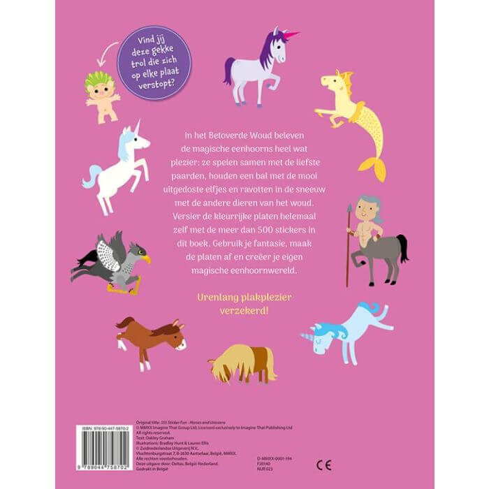 Achterkant kinderboek Super stickerpret eenhoorns - Kinderboekenland.nl