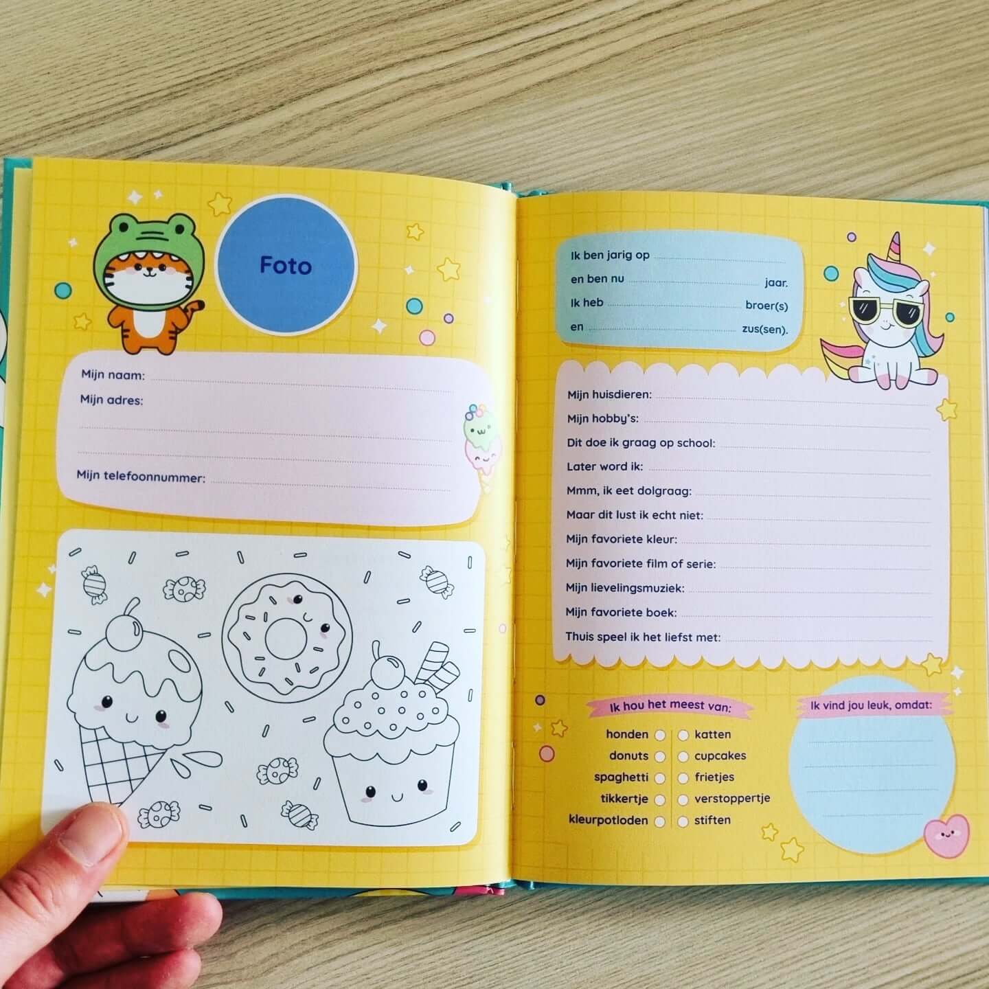 Kawaii vriendenboekje deltas binnenkant