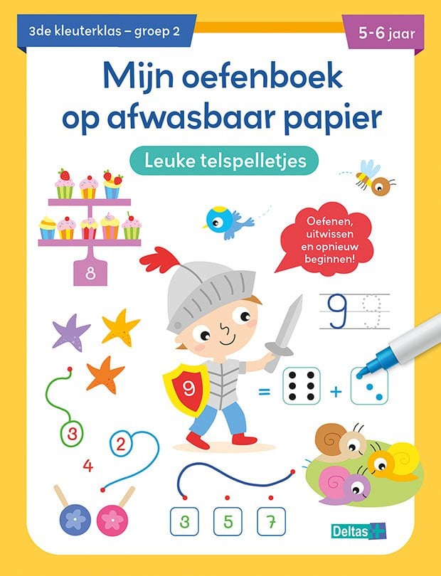 Mijn oefenboek op afwasbaar papier Leuke telspelletjes (5-6 j.) Kinderboekenland.nl