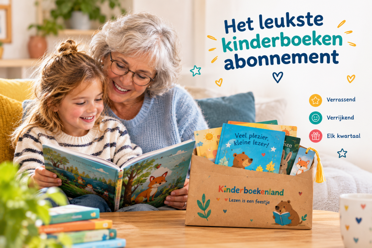 Samen met oma een kinderboek lezen via een kinderboeken abonnement