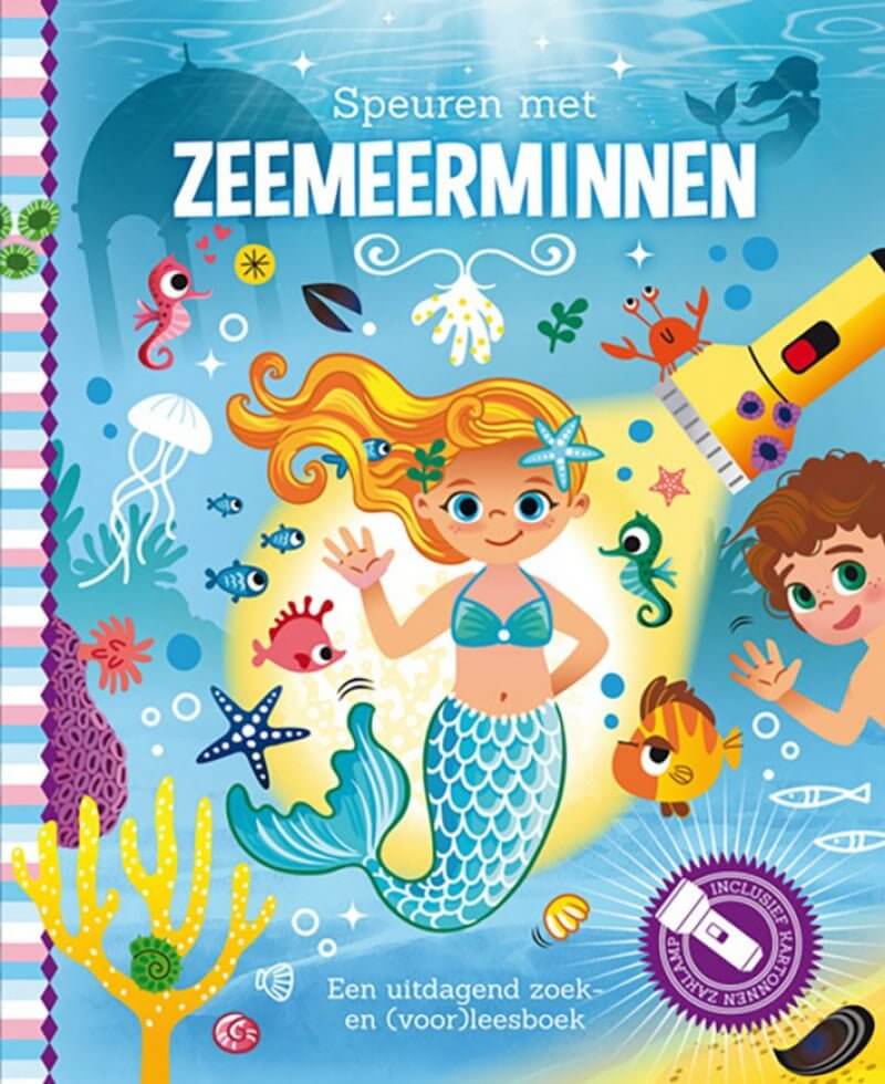 Zaklampboek speuren met zeemeerminnen voorkant