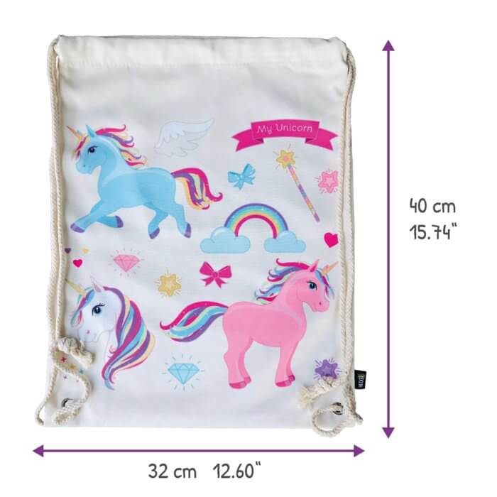 Sporttas gymtas eenhoorns formaat