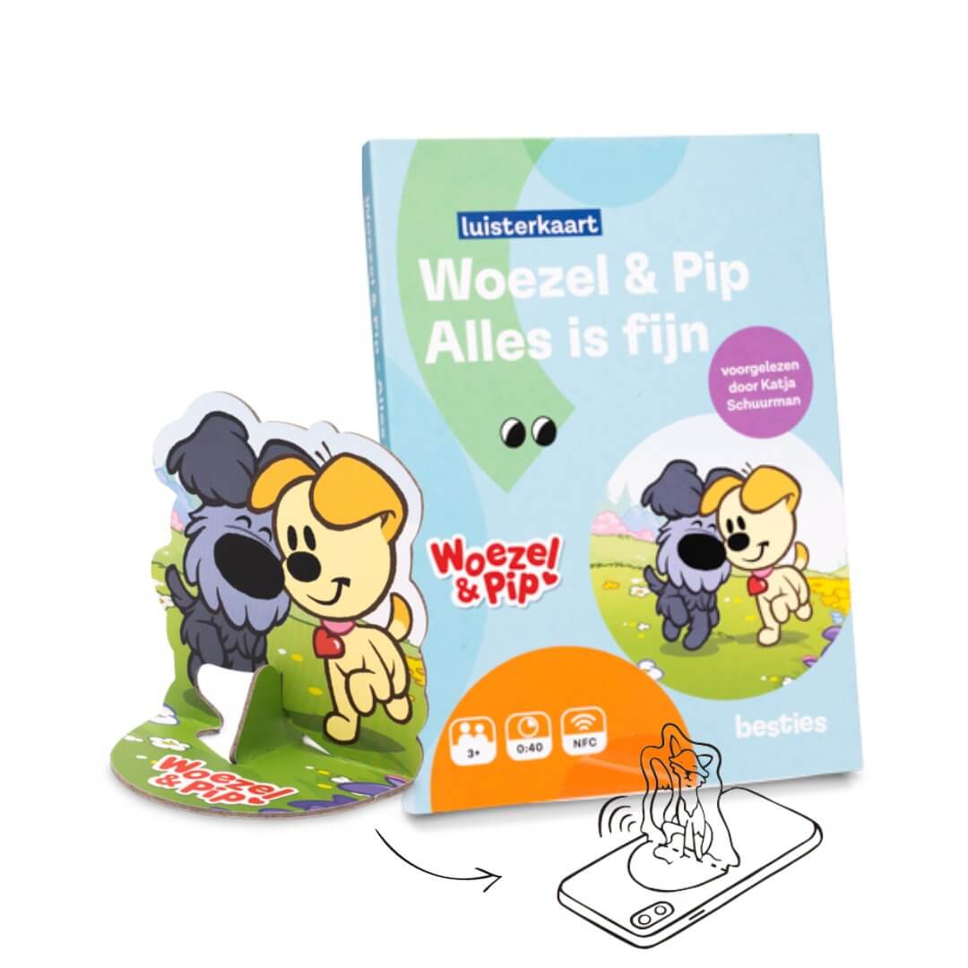 Woezel en Pip luisterkaart Alles is fijn van Besties: Ontdek de Besties luisterverhaaltjes. De leukste voorleesvriendjes! Met de stemmen van Katja Schuurman