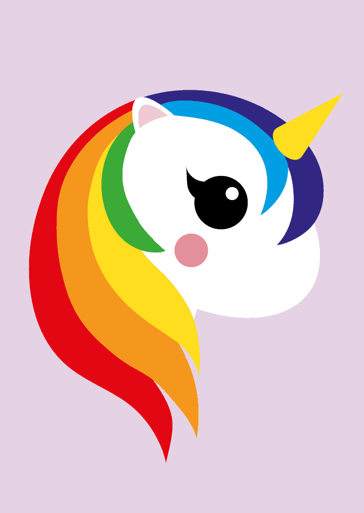 Wenskaart Eenhoorn regenboog - Kinderboekenland.nl