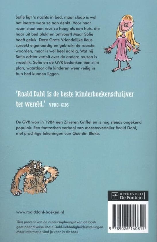 De GVR de grote vriendelijke reus roald dahl achterkant
