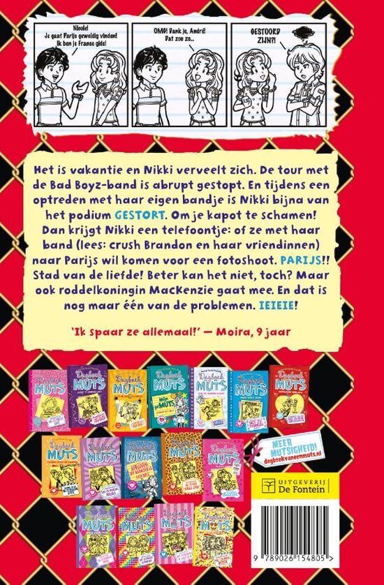 Achterkant kinderboek Dagboek van een muts 15 - Droomreis Parijs?! - Kinderboekenland.nl