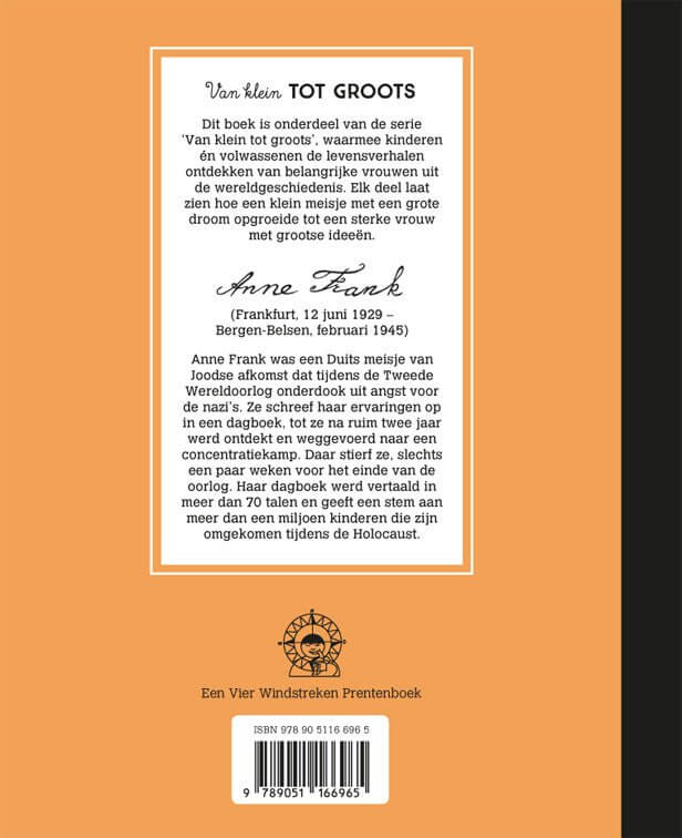 Anne Frank van Klein tot groots Kinderboekenland.nl achterkant