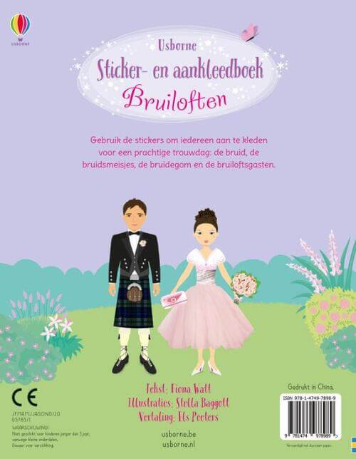 Sticker aankleedboek bruiloften 9781474978989 achterkant