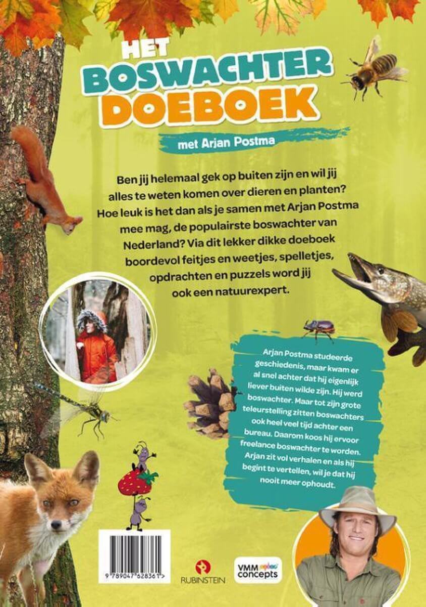 achterkant kinderboek Het boswachterdoeboek met Arjan Postma - Kinderboekenland.nl