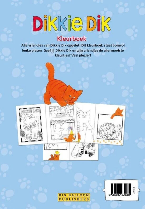 9789047870784 Dikkie Dik kleurboek achterkant