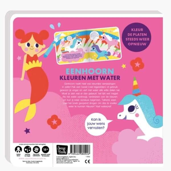 Eenhoorn kleuren met water Kleurboek