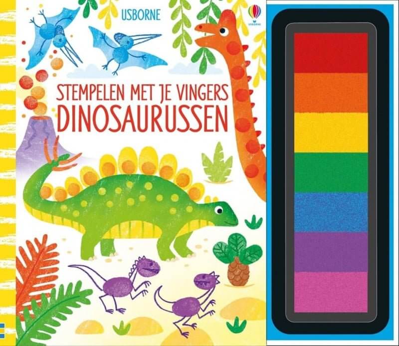 Stempelen met je vingers - dinosaurussen Kinderboekenland.nl