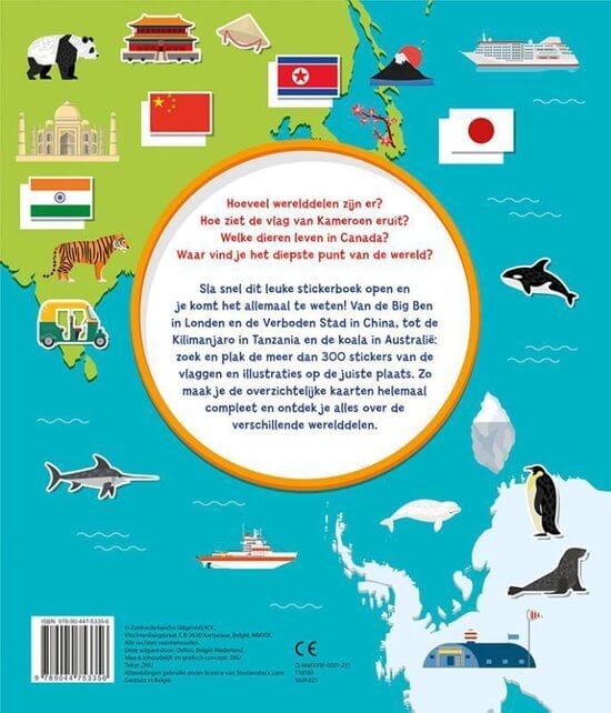 Wereldatlas met stickers - back kinderatlas (paperback)Kinderatlas