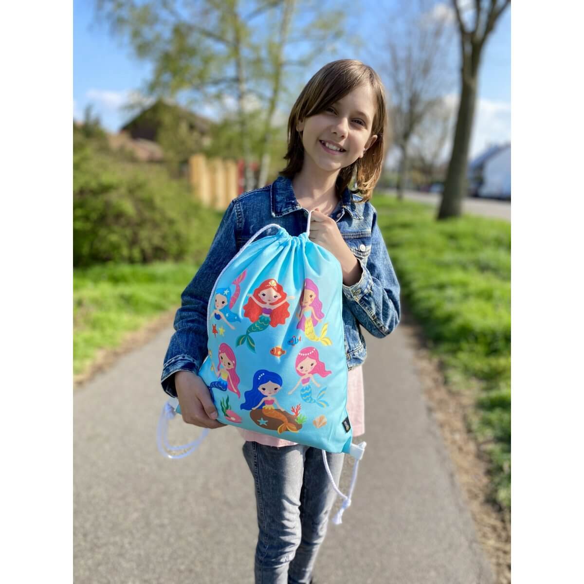 Sporttas / Gymtas kind zeemeermin - Kinderboekenland.nl