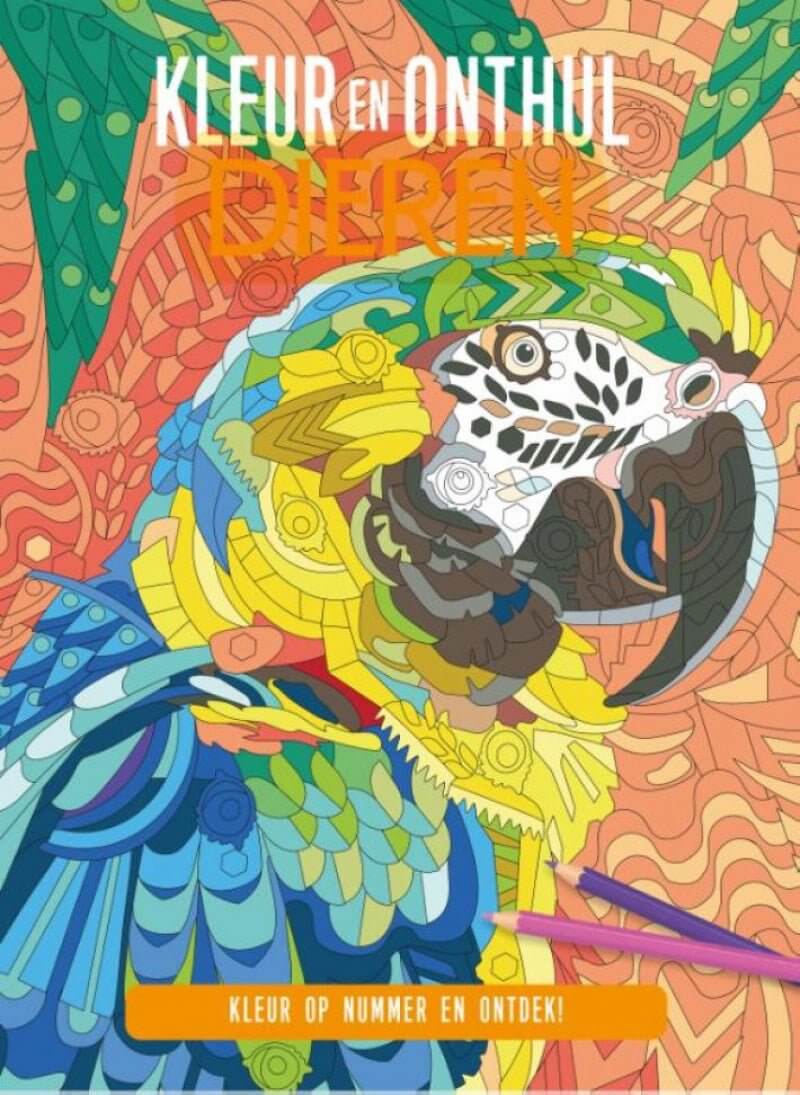 Kleur en onthul - dieren (kleuren op nummer) - Kinderboekenland.nl