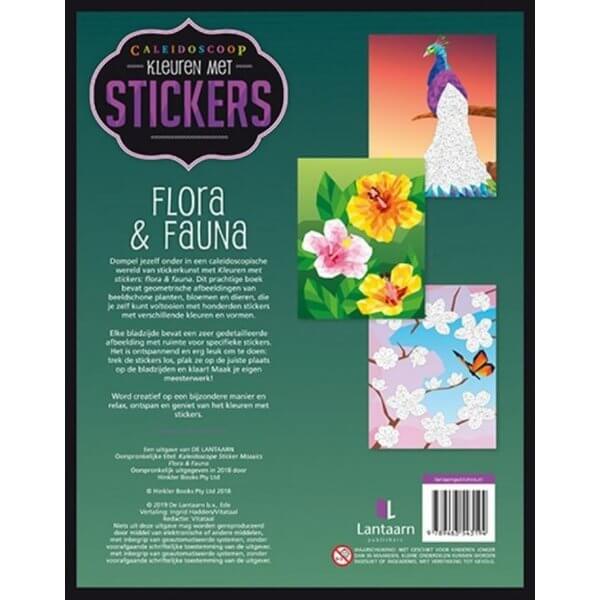 Achterkant boek Kleuren met stickers - Flora en Fauna - Kinderboekenland.nl