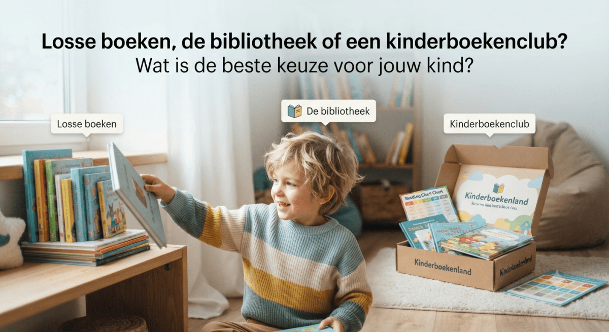 Kinderboekenclub of bibliotheek of losse boeken? Tips voor de beste keuze.