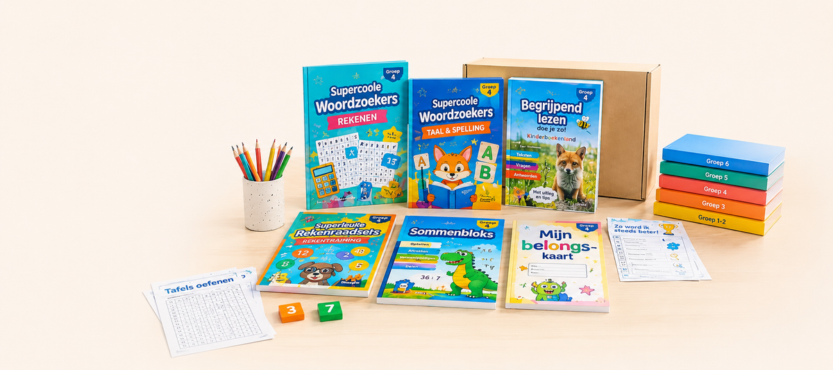 Lees en rekenpakketten om te oefenen op de basisschool 