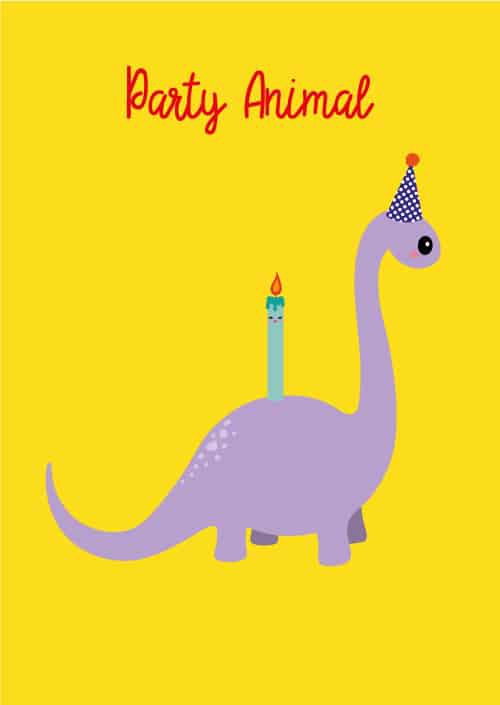 Verjaardagskaart DINO - Kinderboekenland.nl