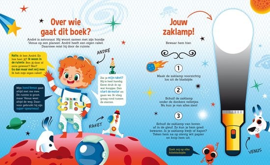 Zaklampboek - Speuren in de ruimte zoekboek Kinderboekenland.nl