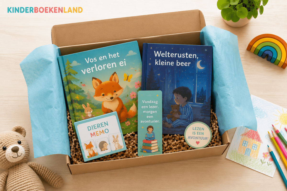 Kinderboeken abonnement leesbox voor kleuters met prentenboeken en leesspellen. Het is ook nog eens een flexibel leesabonnement voor kinderen.