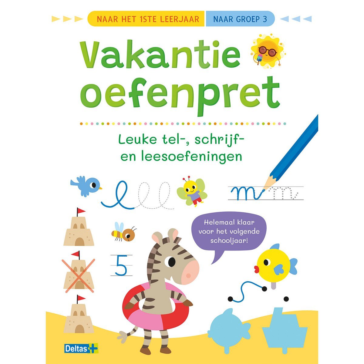 Vakantie oefenpret - Leuke tel-, schrijf- en leesoefeningen (naar groep 3)