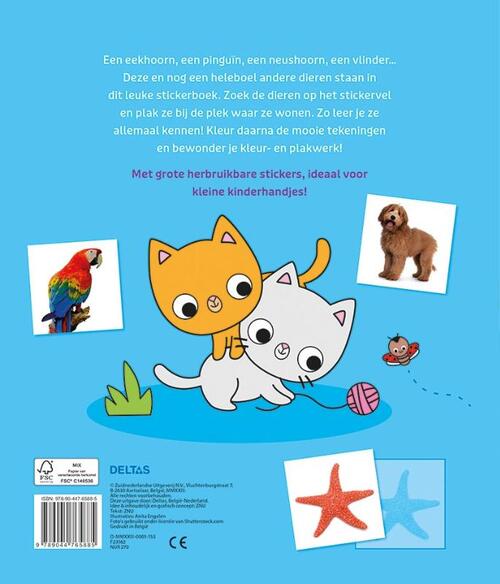 Mijn dieren stickerboek - plakken kleuren en woordjes leren