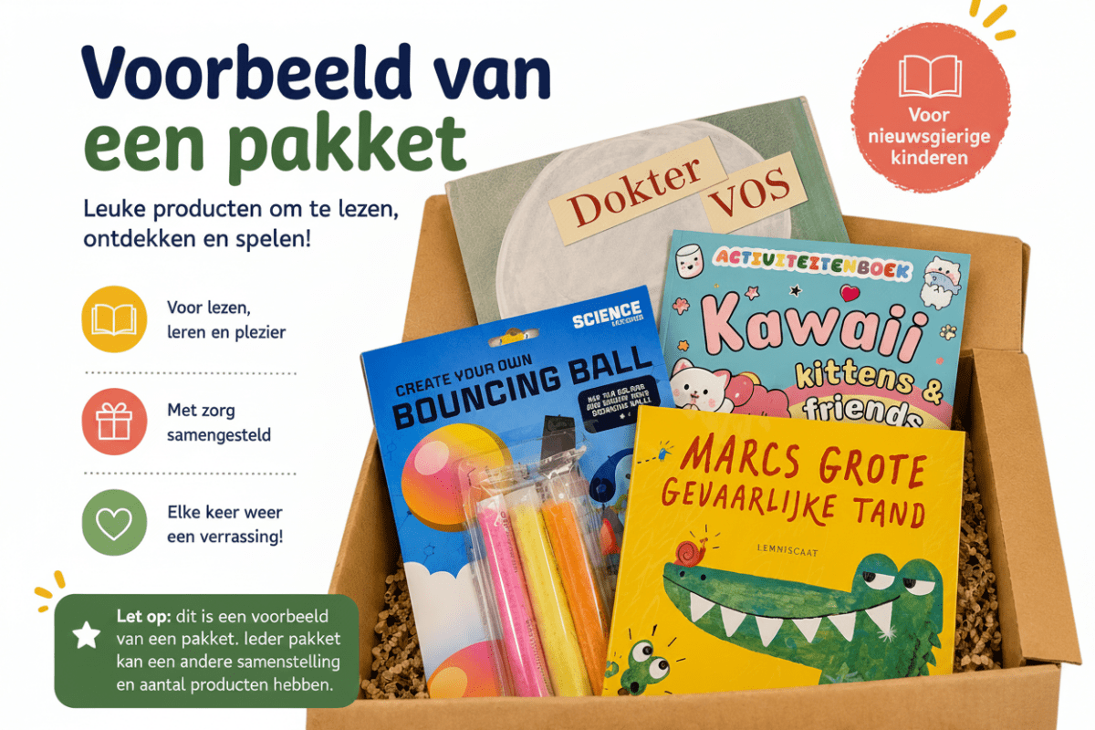 Ontdek het kinderboeken abonnement van Kinderboekenland. Elk kwartaal ontvang je een verrassende Leesbox met leuke kinderboeken en activiteiten voor kinderen.