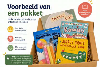 Ontdek het kinderboeken abonnement van Kinderboekenland. Elk kwartaal ontvang je een verrassende Leesbox met leuke kinderboeken en activiteiten voor kinderen.