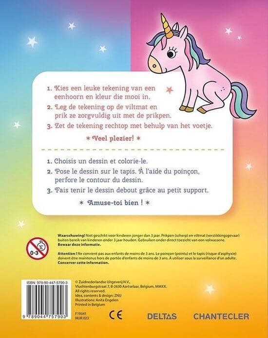 Prikblok eenhoorn unicorn achterkant 