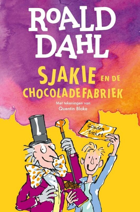 Sjakie en de chocoladefabriek voorkant boek Roald Dahl