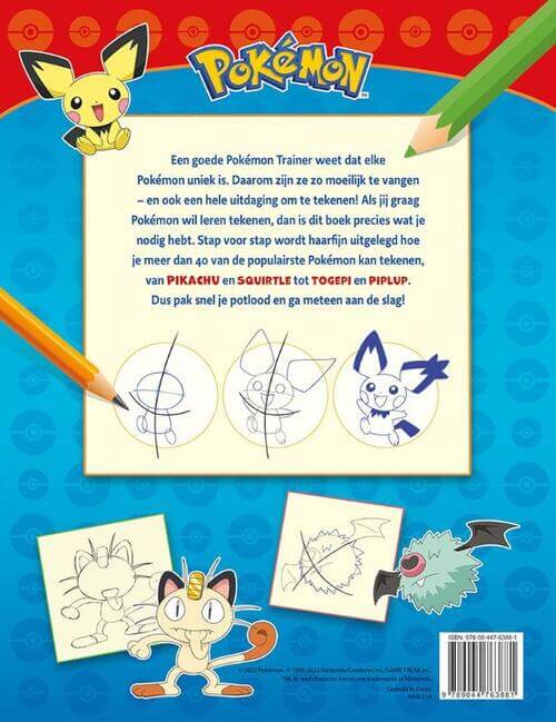 okémon stap voor stap leren tekenen boek achterkant
