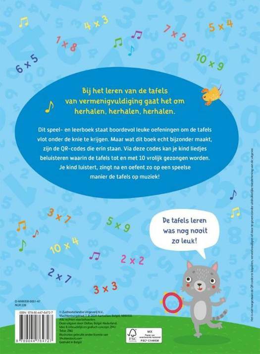 Ik oefen de tafels van vermenigvuldiging op muziek (met QR-code) (7-8 j.) Oefenboek tafels van vermenigvuldiging