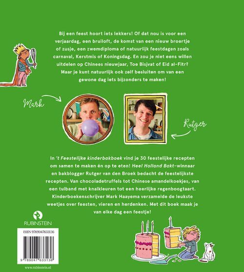Achterkant boek ´t Feestelijke Kinderbakboek - Kinderboekenland.nl