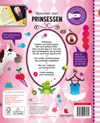 Zaklampboek - Speuren met prinsessen 9789463547574 achterkant zoekboek
