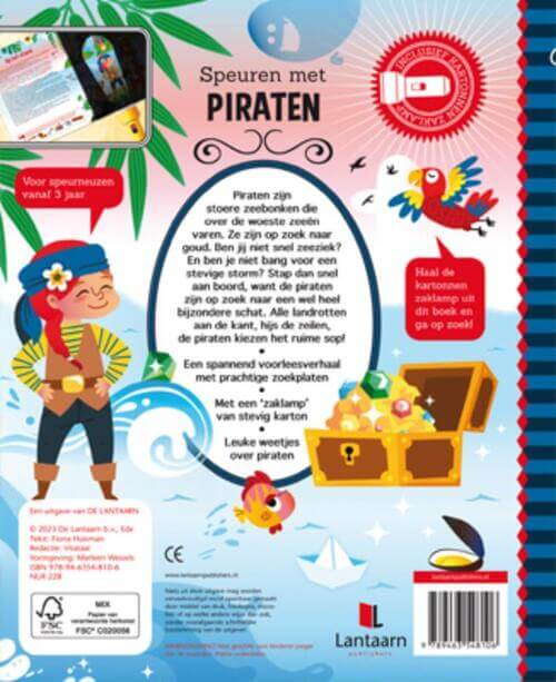 zaklampboek speuren met piraten achterkant 
