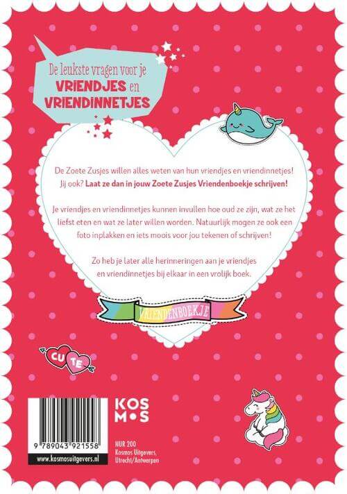 De Zoete Zusjes vriendenboekje Kinderboekenland.nl