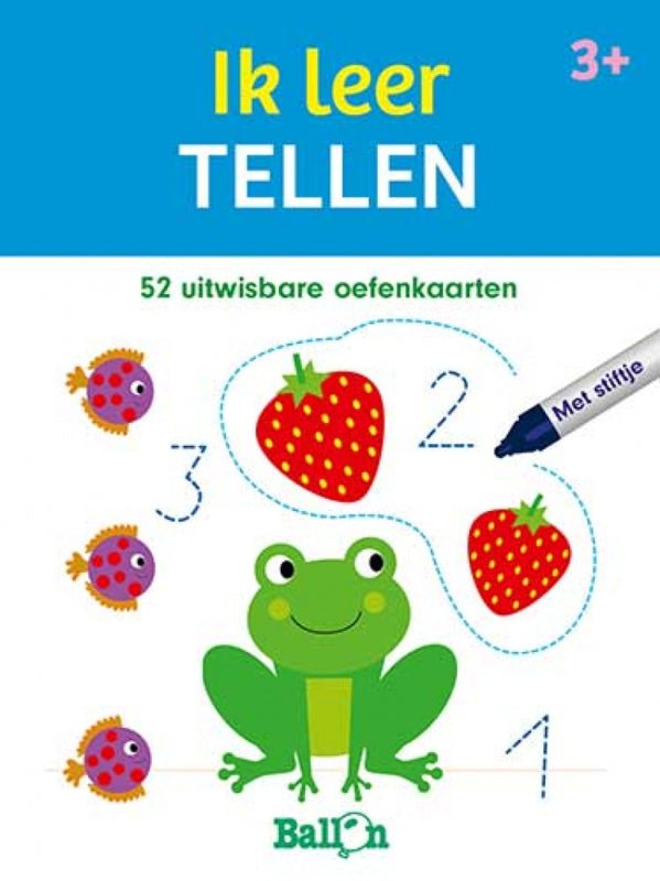 Ik leer tellen - 52 oefenkaarten met stift Kinderboekenland.nl