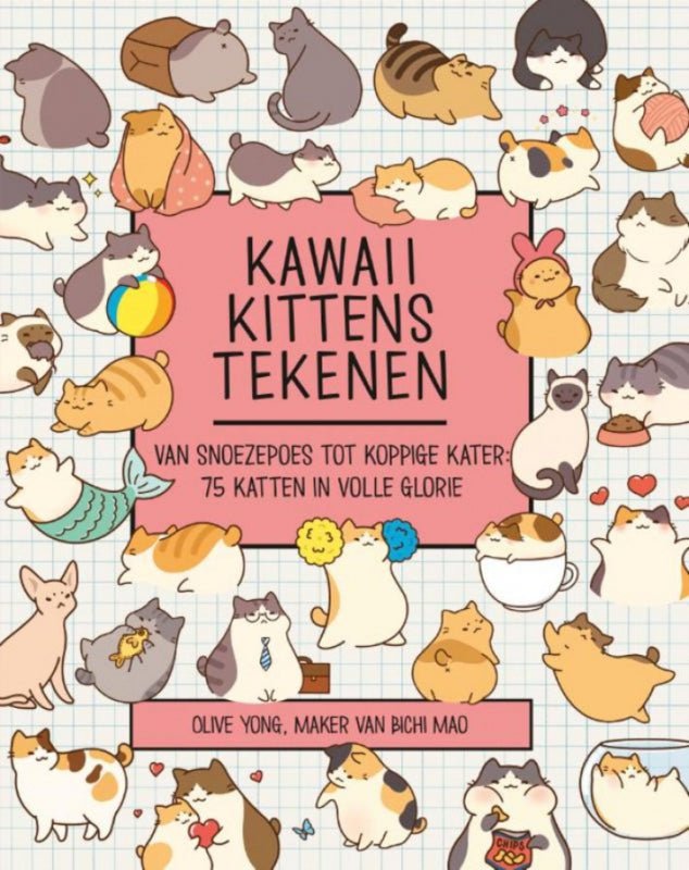 Kawaii kittens tekenen Kinderboekenland.nl