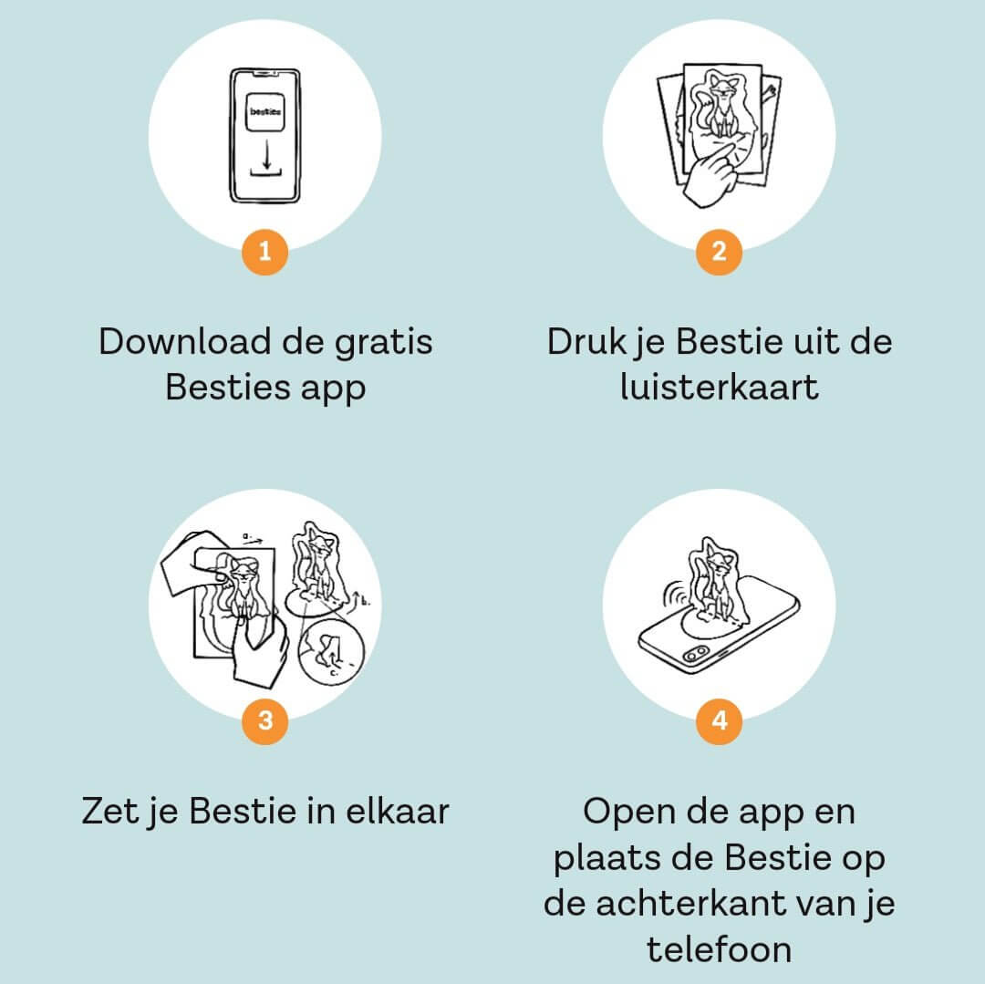 Woezel & Pip luisterkaart: In de Tovertuin Besties luisterkaart instructies