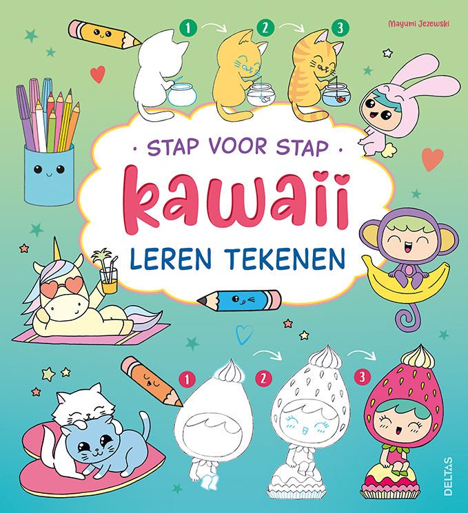 Stap voor stap kawaii leren tekenen Kinderboekenland.nl