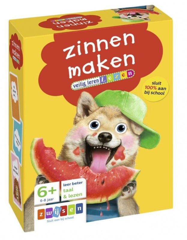 Veilig leren lezen - zinnen maken kaartspel Kinderboekenland.nl