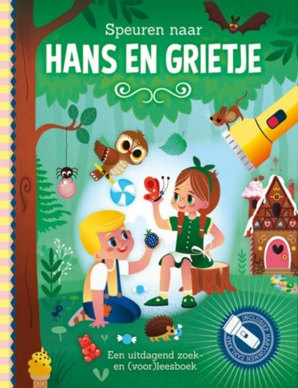 Zaklampboek speuren naar Hans en Grietje Kinderboekenland.nl