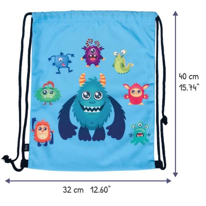 Sporttas / Gymtas kind monsters - Kinderboekenland.nl