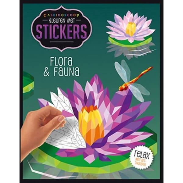 Kleuren met stickers - Flora en Fauna - Kinderboekenland.nl
