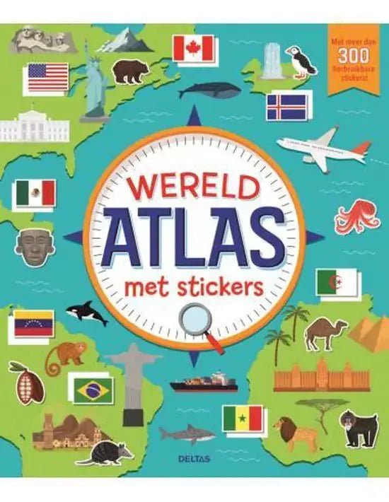Wereldatlas met stickers - back kinderatlas (paperback)Kinderatlas