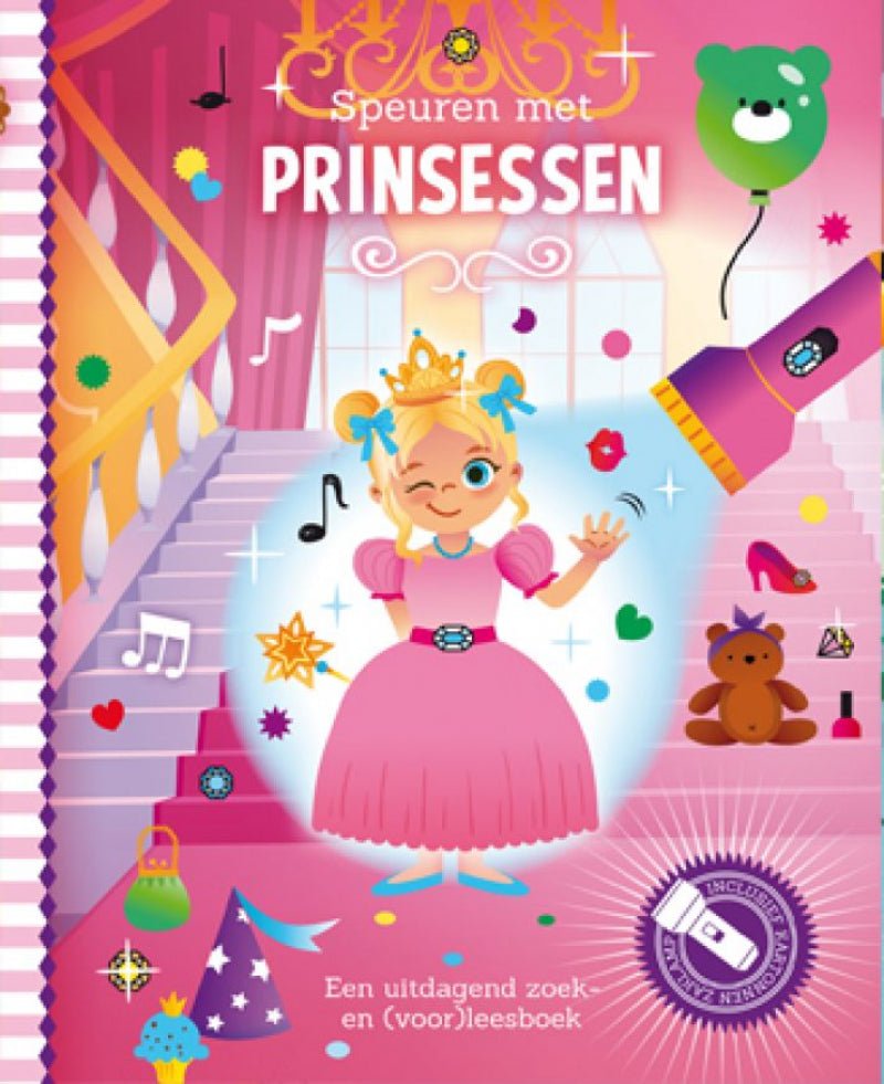 Zaklampboek - Speuren met prinsessen 9789463547574 voorkant zoekboek